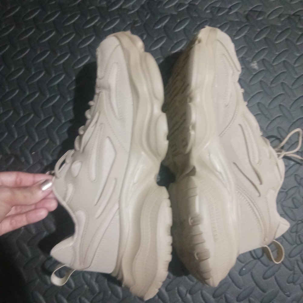 Men Beige Chunky Platform Sneakers - Picture 9 of 12